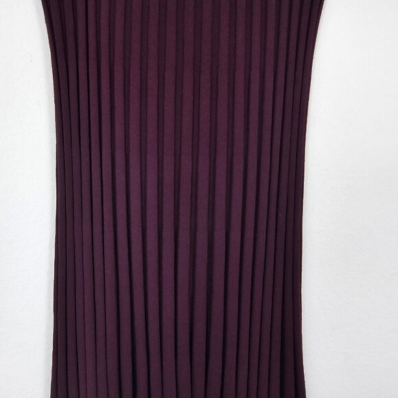 A New Day Skirt Womens Extra Large Burgundy Oxblood Knit Pleated Rolled Hem Midi - Picture 5 of 12